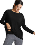 Pima Cotton Long Sleeve Workout Shirt for Women - Soft, Loose Fit