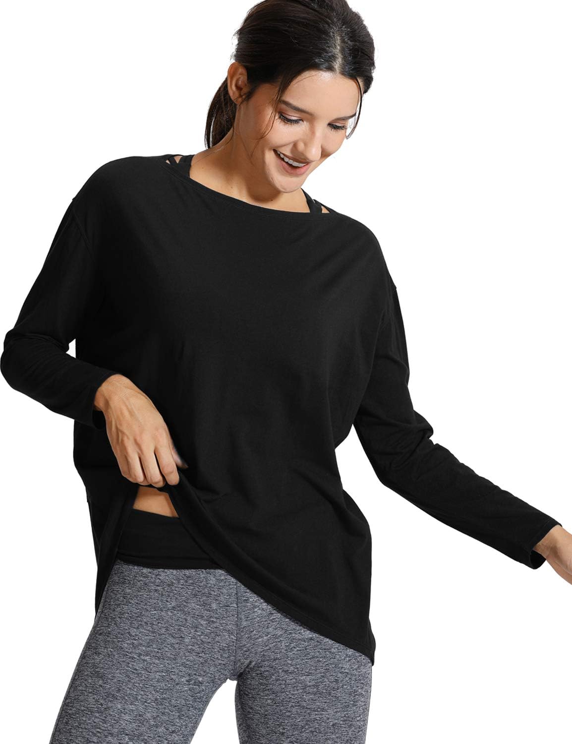CRZ YOGA Women's Pima Cotton Workout Shirt