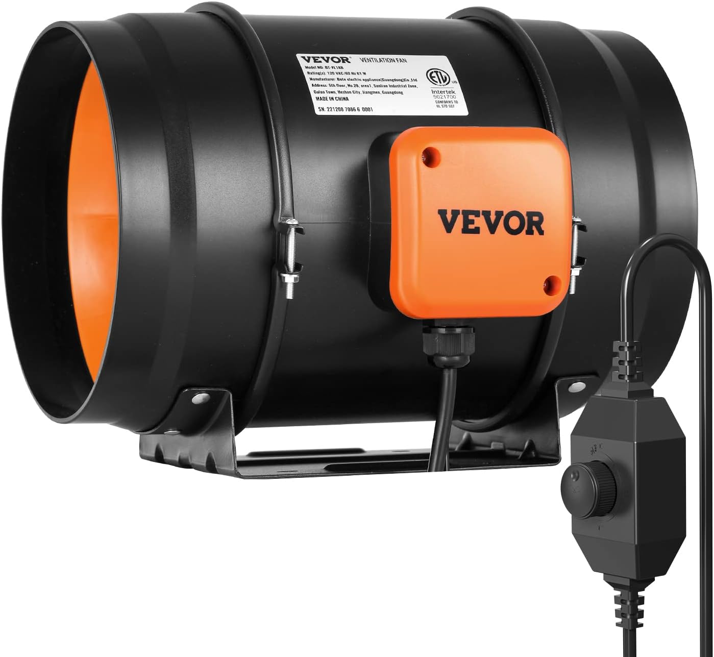 VEVOR Inline Duct Fan 8-Inch 750 CFM for Quiet Ventilation