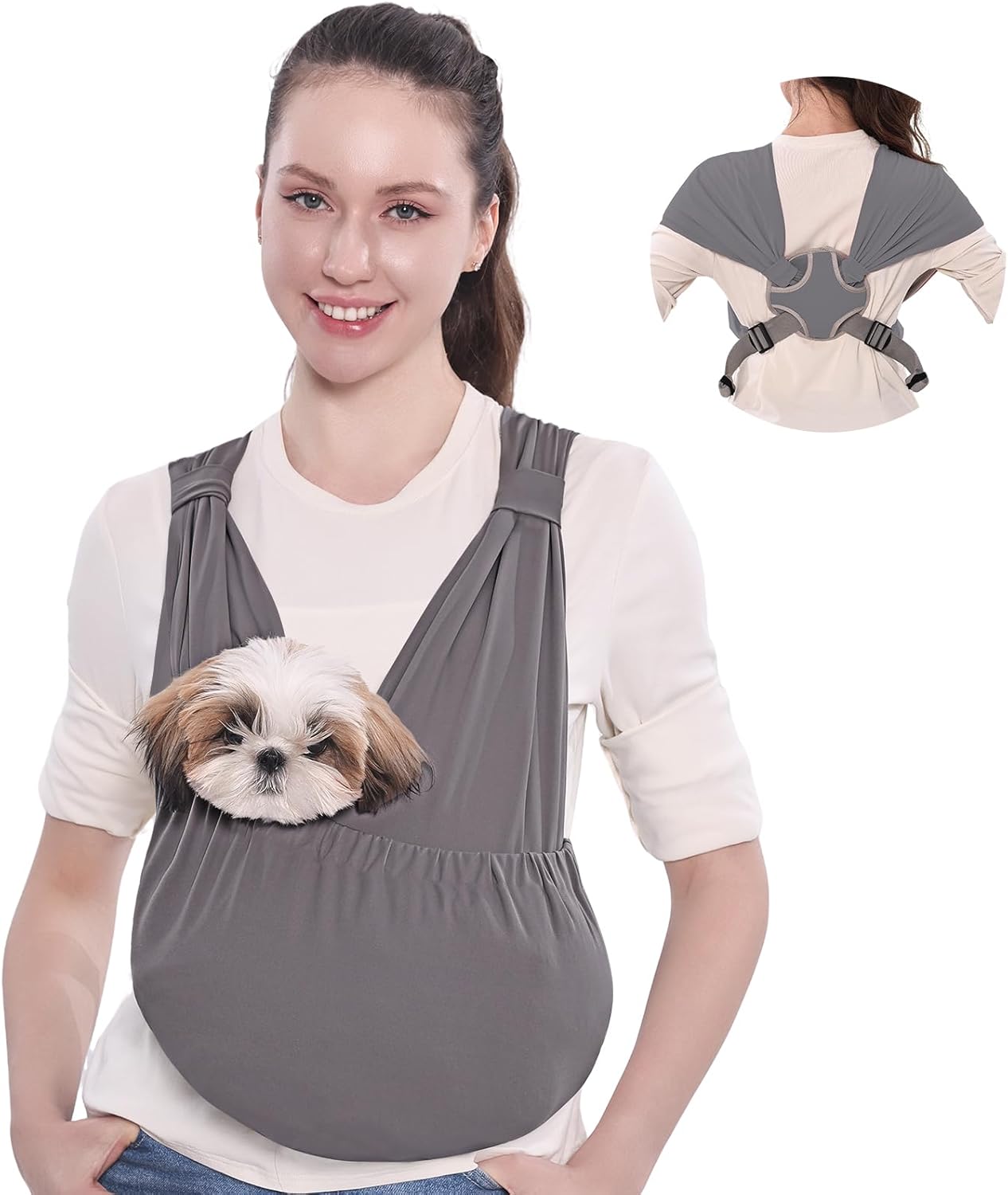 Supet Dog Sling Carrier for Small Pets, Hands-Free Comfort