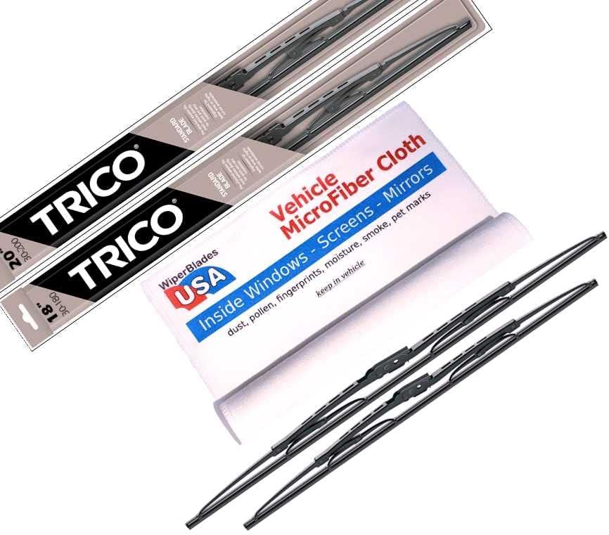 Wiper Blades Set for 1996 Ford Escort with MicroFiber Cloth