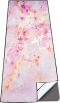 Colorful Star Rose Gold Non Slip Yoga Towel with Corner Pockets