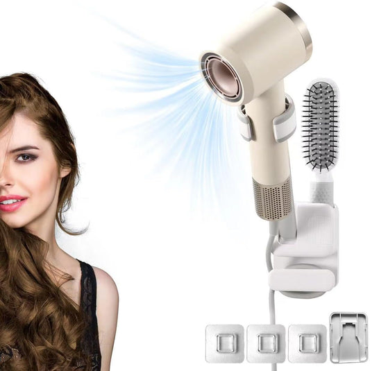 Secure Wall Mount Hair Dryer Holder | Hands-Free Design