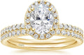 Oval 1.5CT Sterling Silver CZ Bridal Ring Set - Sparkling Classic
