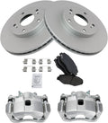 Front Ceramic Brake Pad & Rotor Kit with Calipers for 2014 Honda FIT