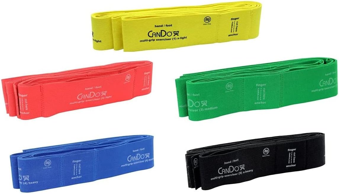 CanDo Multi-Grip 6 Foot Exercise Resistance Band for Workouts