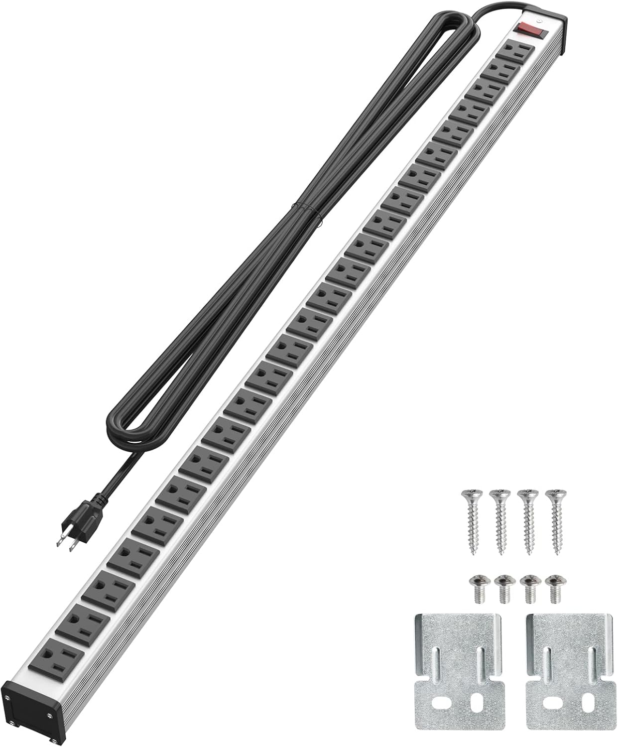 24 Outlets Extra Long Power Strip for Home Garage Workshop