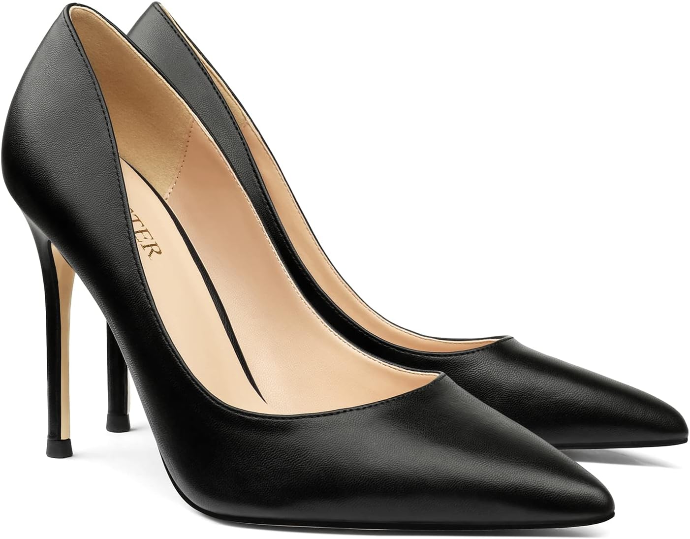 COLETER Women's 4 Inch Pumps Pointy Toe Stiletto Wedding Shoes