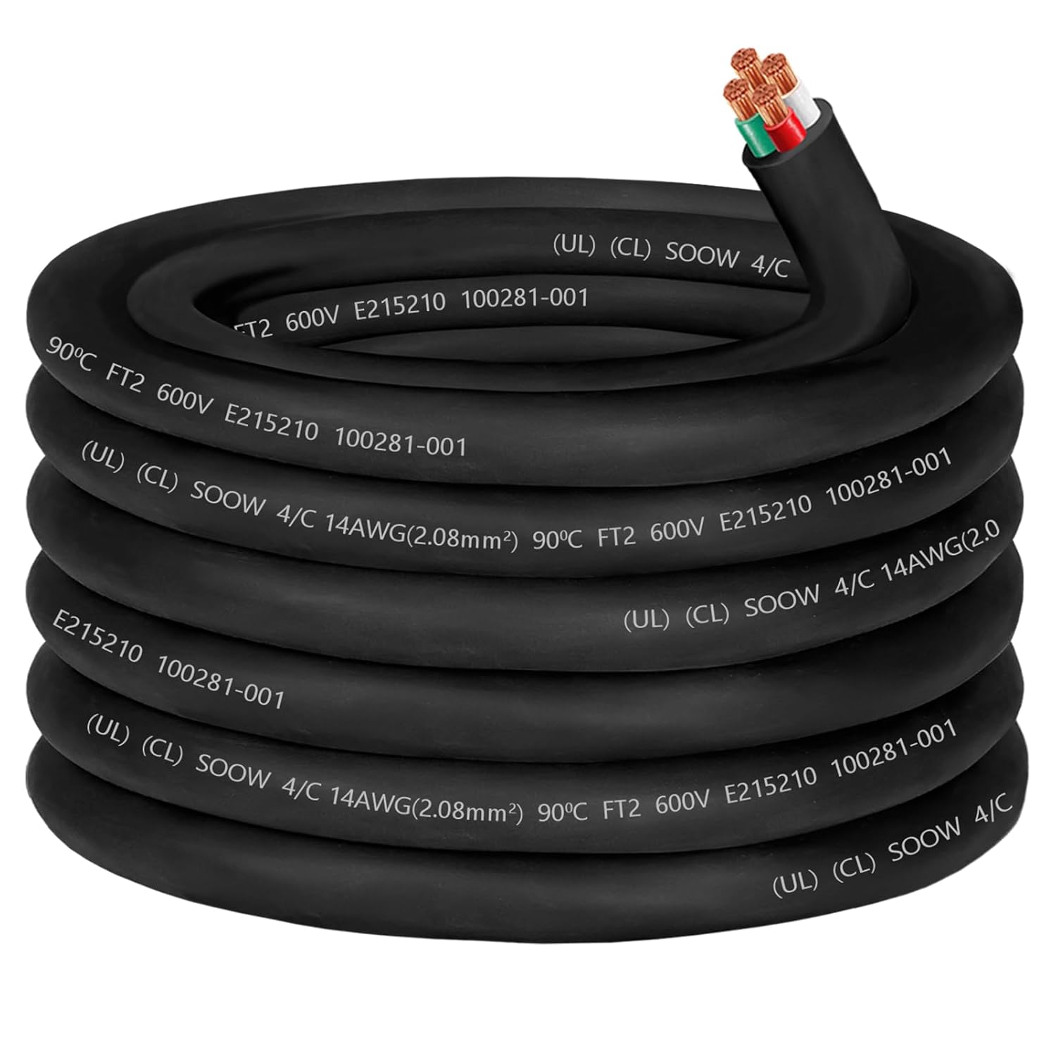 14/4 14AWG SOOW Portable Power Cable by CLLOMAGY 50ft