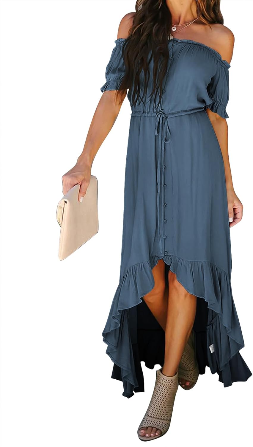 Dokotoo Womens Off The Shoulder Casual Maxi Dress for 2024