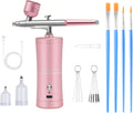 Airbrush Kit with Compressor Portable Rechargeable Spray Gun - Pink