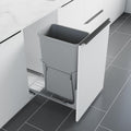 Wastebasket Pullout with Door Mount and 50Qt Bin - Slim Cabinet Trash