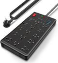 Surge Protector Power Strip with 15 Widely Spaced Outlets and 4 USB