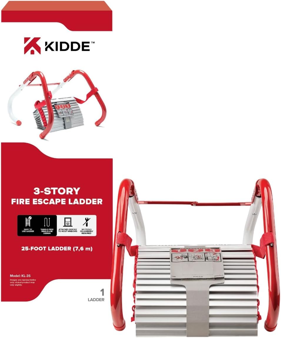 Kidde Fire Escape Ladder: 3-Story Rope Ladder for Safety