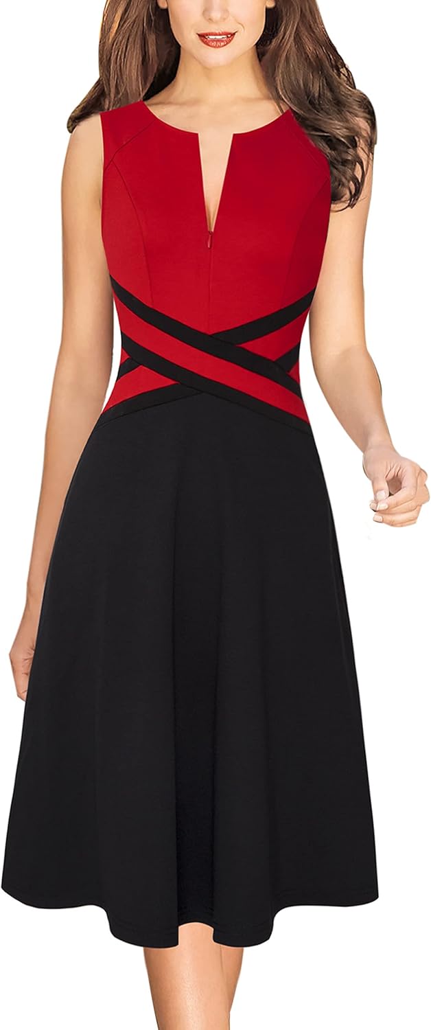 Elegant Front Zipper Slim Work Dress for Office and Parties