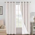 H.VERSAILTEX 100% Blackout Ivory Curtains - Elegant Bedroom Drapes