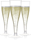 Prestee Set of 200 Plastic Champagne Flutes - Elegant Disposable