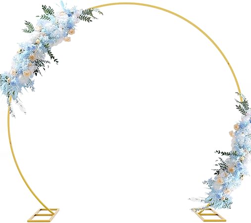 Fomcet 8FT Gold Round Backdrop Stand for Stunning Events