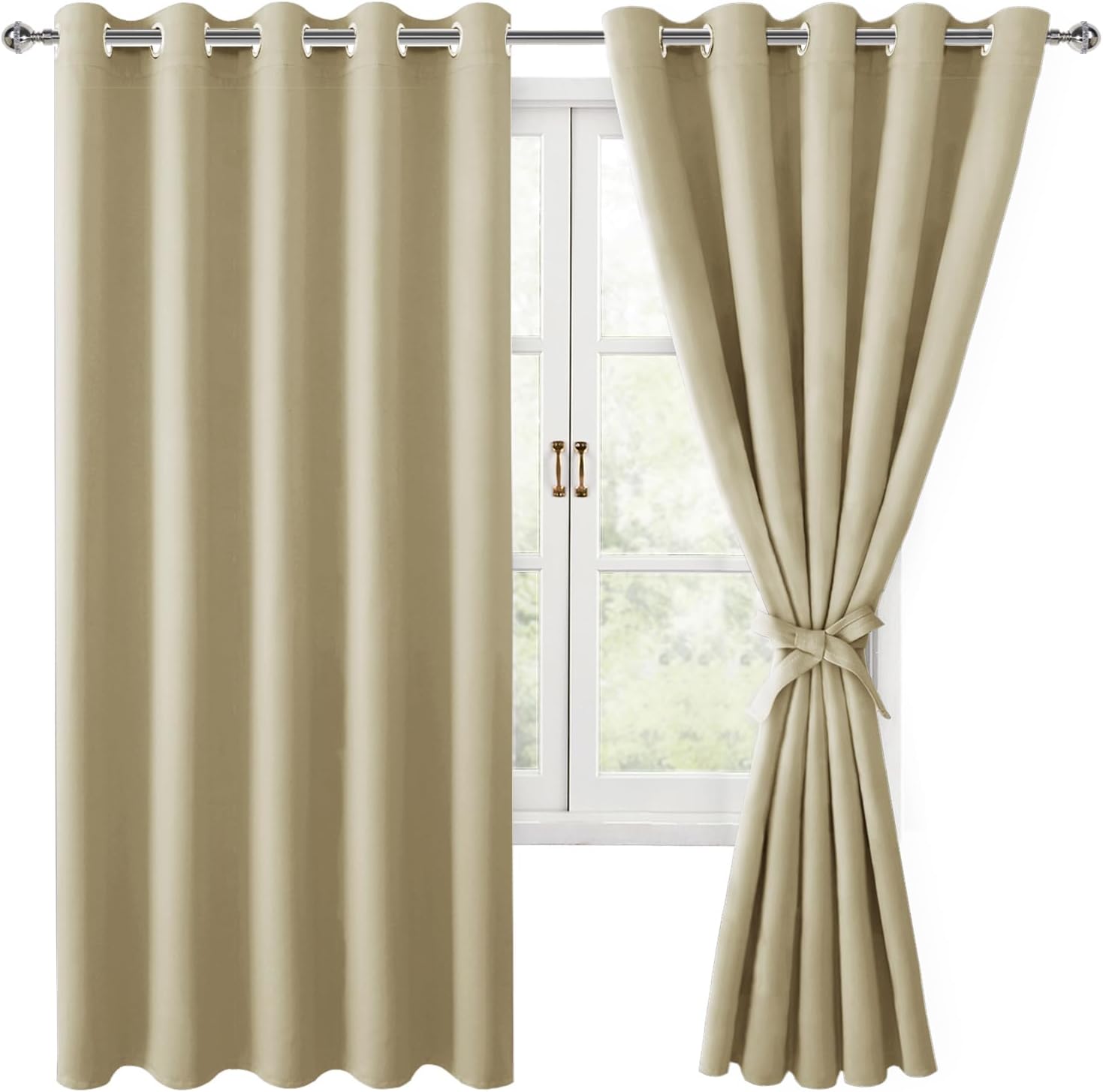 Light Blocking Blackout Curtains for Bedroom 60 W x 63 L in