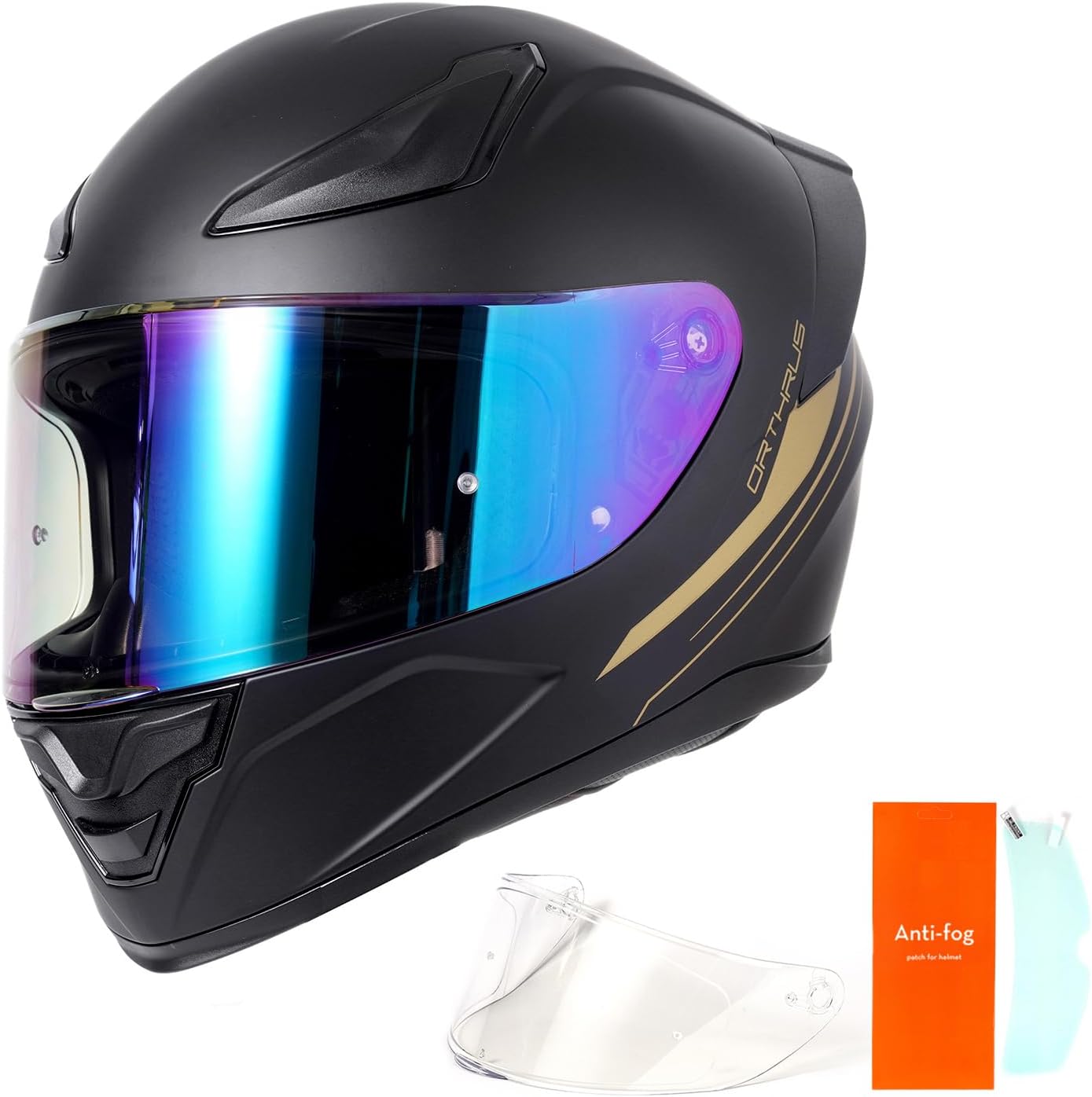 Orthrus Foxhound Motorcycle Helmet with Dual Visors and Comfort