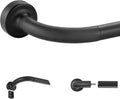 Matte Black Disc Curtain Rods 84-144 in - Hidden Base, Room Darkening