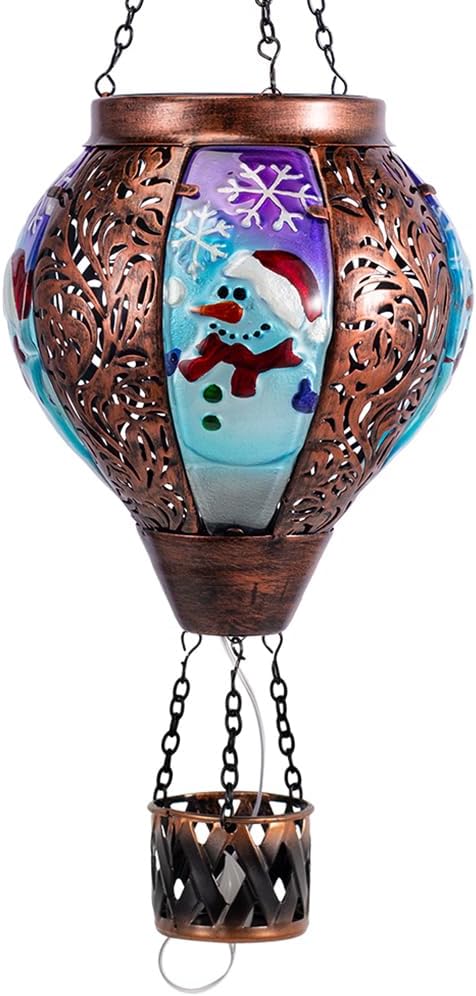 DREAMSOUL Christmas Hot Air Balloon Solar Lantern for Decor