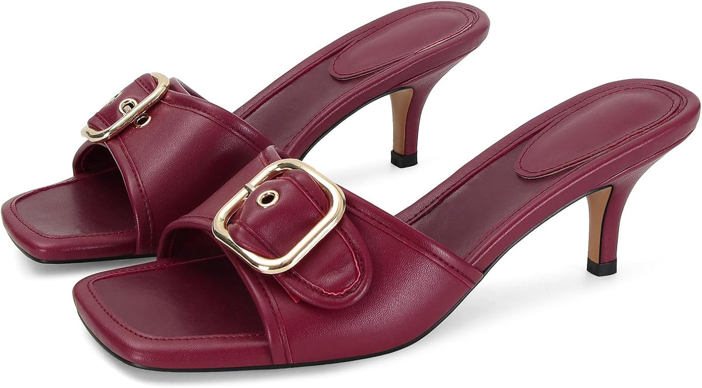 Dsevht Black Kitten Heel Sandals for Effortless Style and Comfort