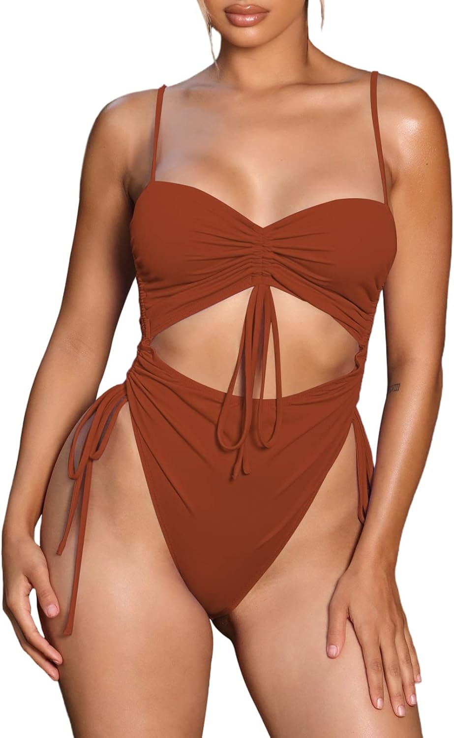 Viottiset Women's Cut Out Drawstring One Piece Swimsuit Review