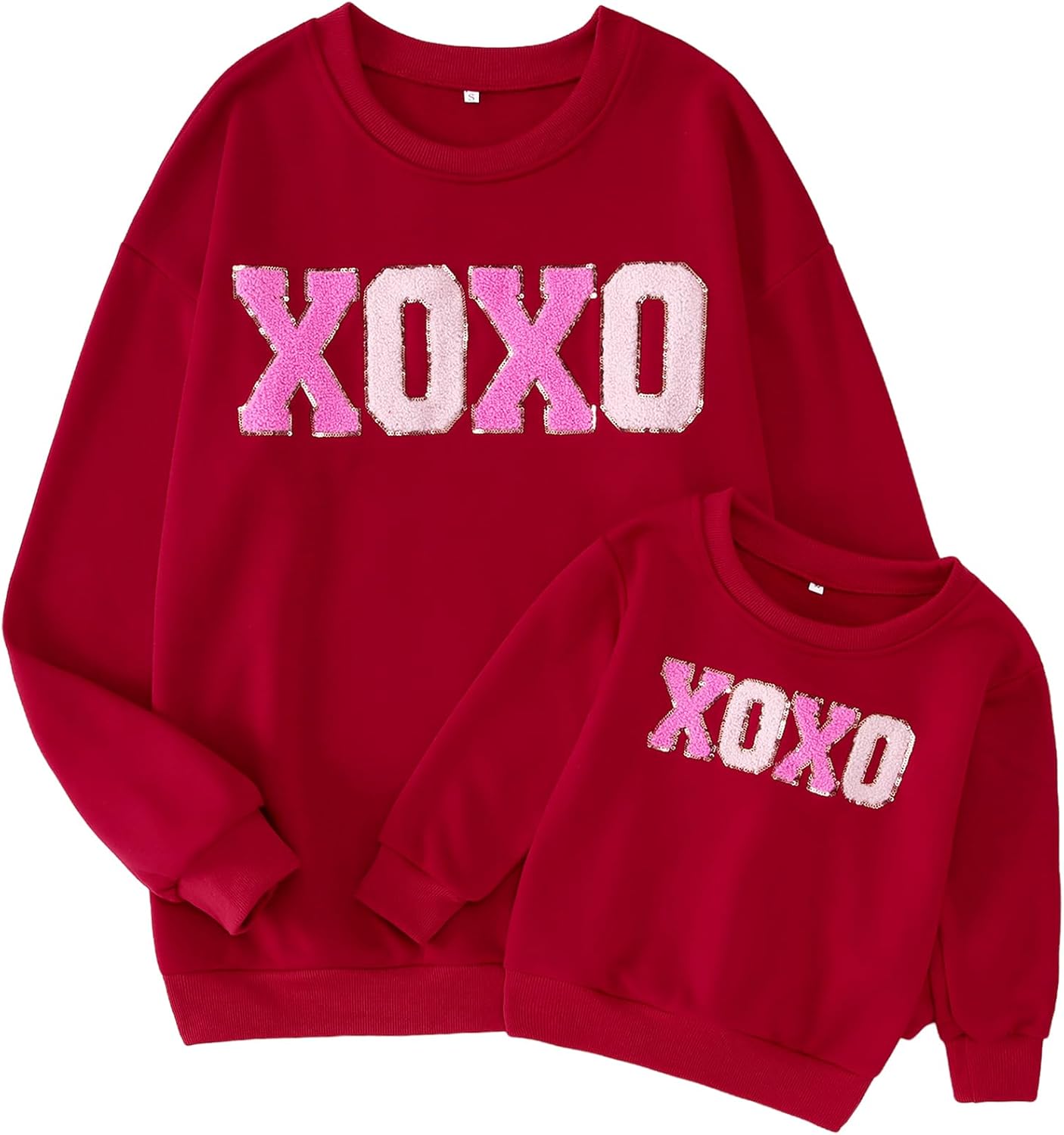 Matching XOXO Glitter Sweatshirts for Mom & Me!