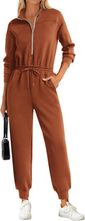 Long Sleeve Jumpsuits for Women Casual Half-Zip - Cozy Everyday Wear