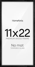 11x22 Black Wood Frame Poster Frame - Thin Oak Display