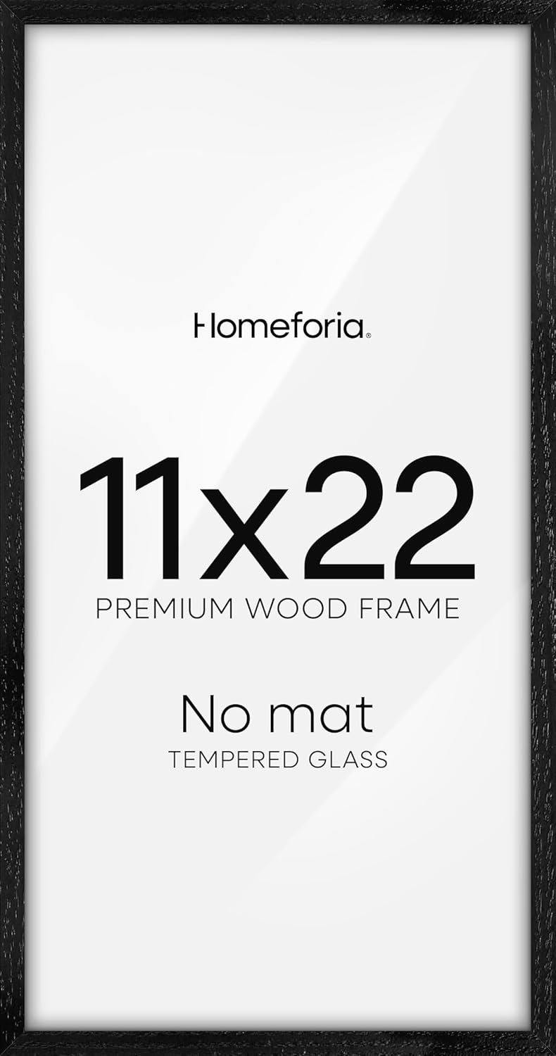 Homeforia 11x22 Black Wood Frame for Stylish Newspaper Display