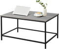 SENIG Small Coffee Table Grey Wood and Metal - Compact Rustic Accent