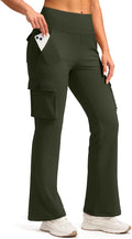 Women's High Waist Yoga Pants with 6 Pockets - Flare Cargo Leggings