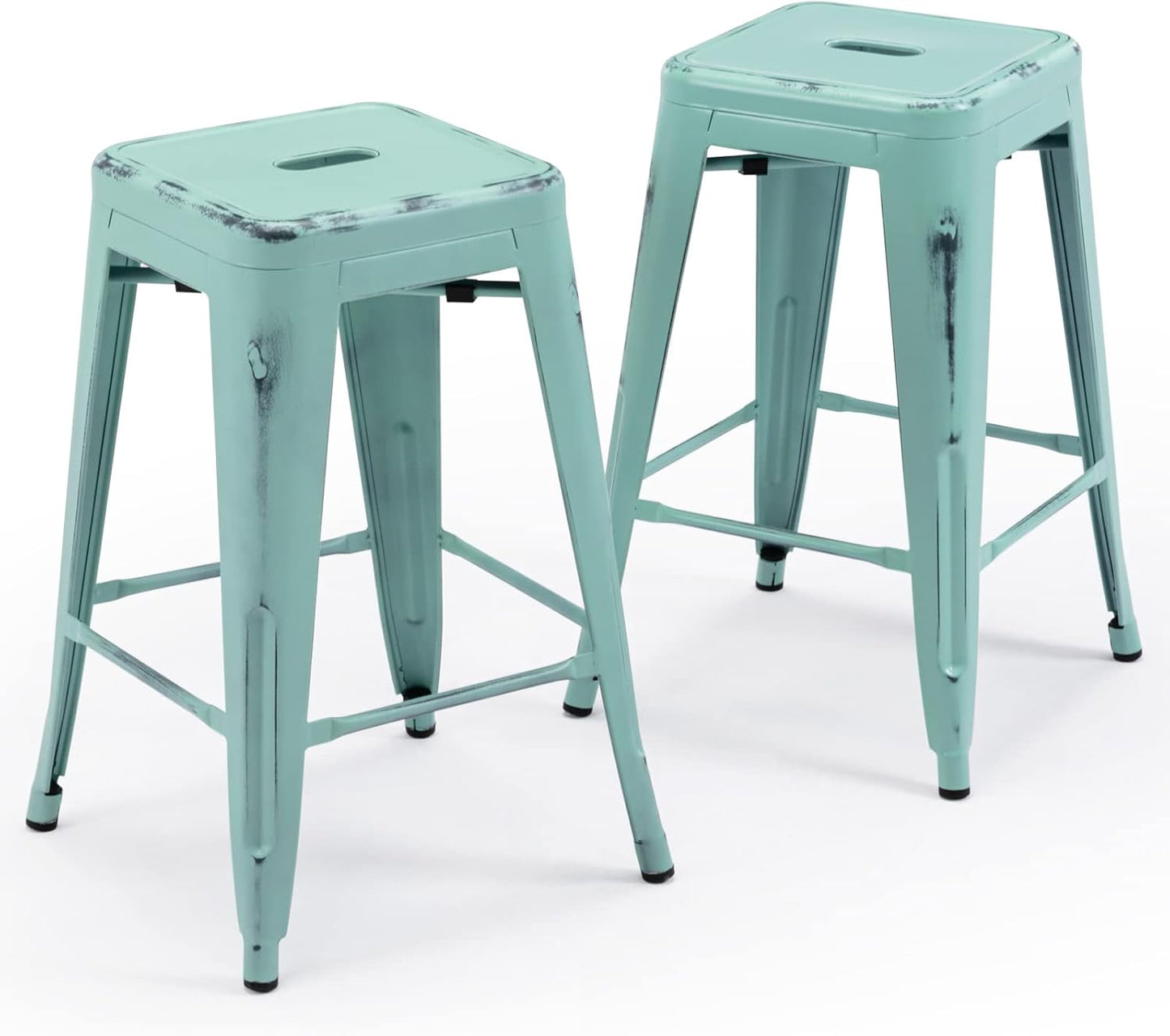 Stylish 24 Inch Metal Bar Stools for Indoor and Outdoor Use