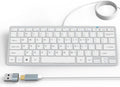 Ultra-Slim USB-C Mini Keyboard for Mac & Windows, Media Hotkeys, USB-C OTG Adapter