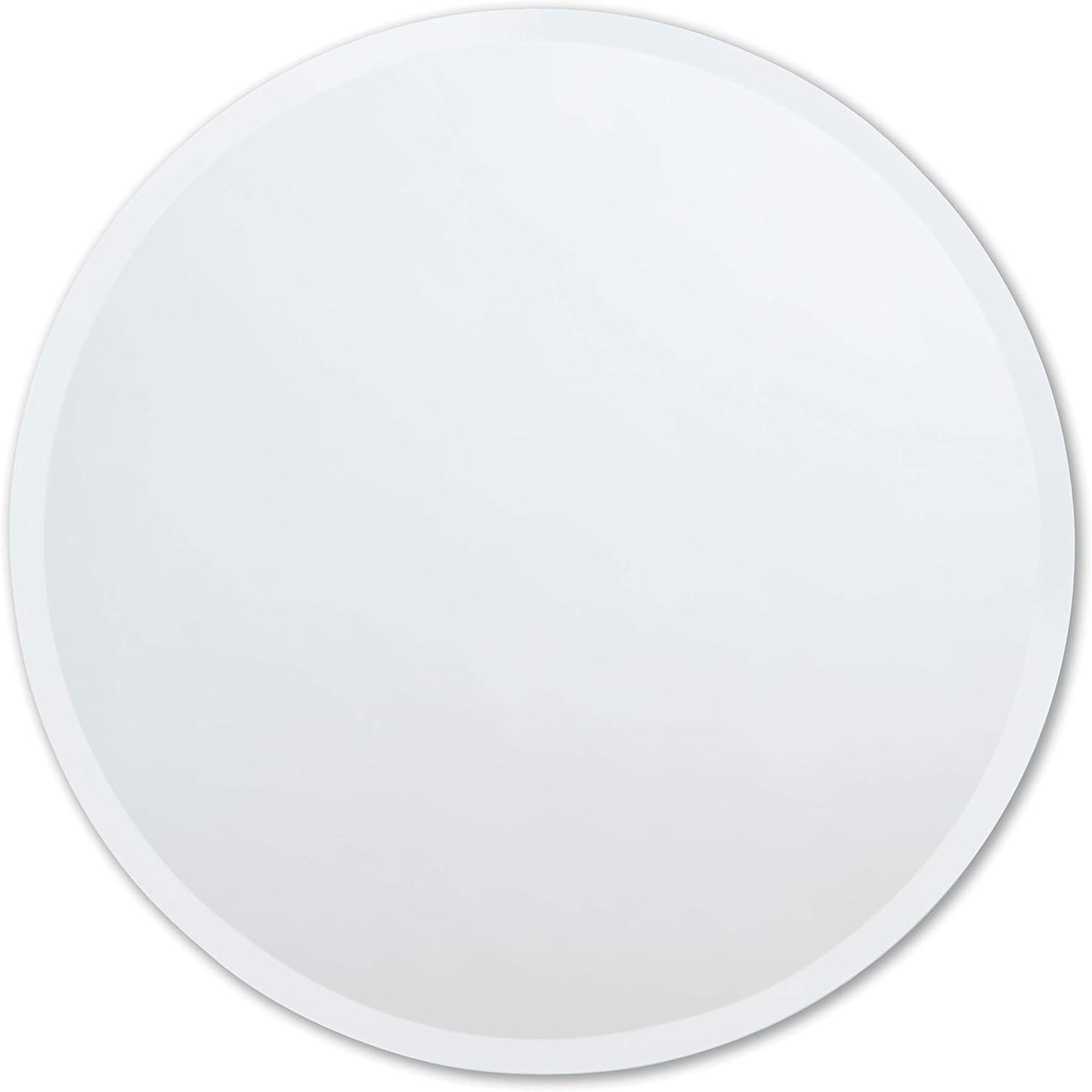 Frameless Round Mirror, 36in Beveled Edge for Bathroom Decor