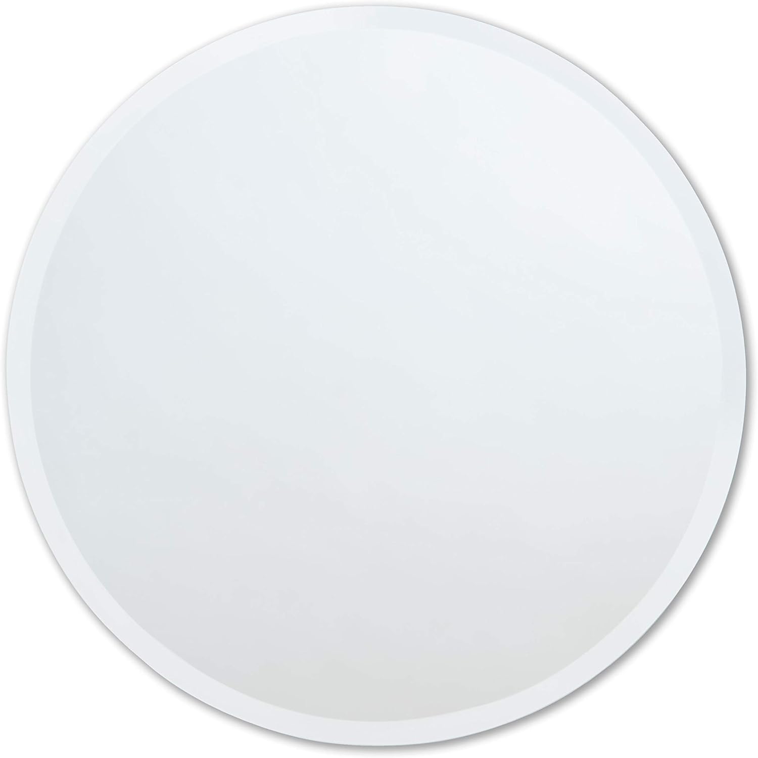 Frameless Round Mirror, 36in Beveled Edge for Bathroom Decor