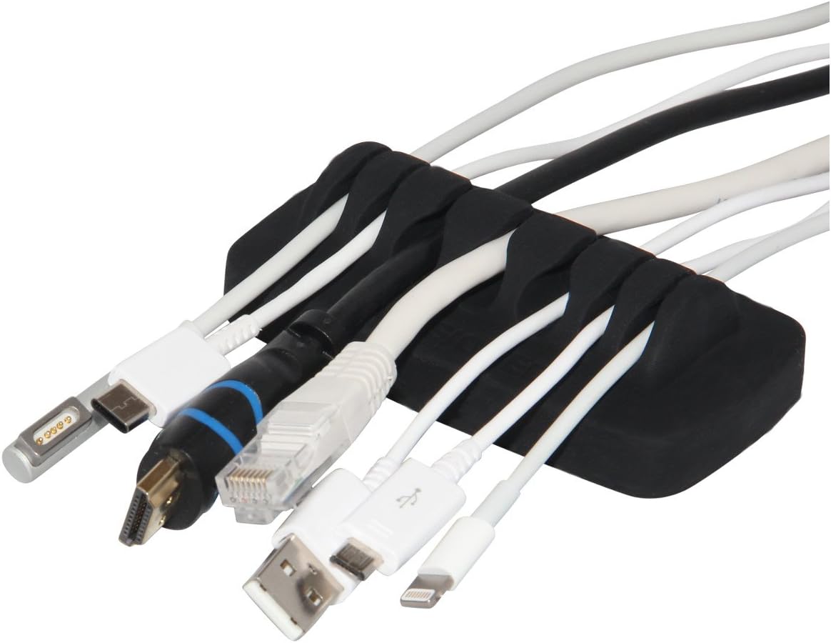 Heavy-Duty Cable Organizer with 4 Ties! Eco-Friendly Silicone, No Odor