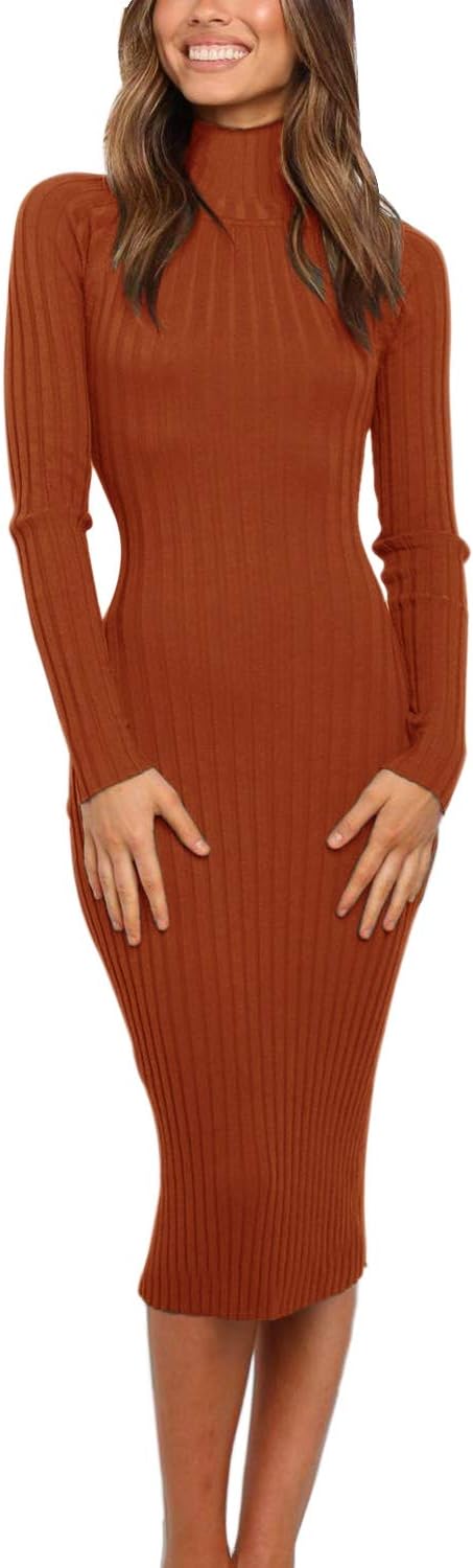 MEROKEETY Women's Long Sleeve Sweater Dress for Winter Style