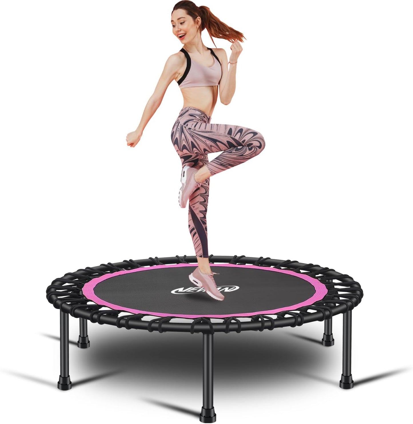Newan 40in-48in Silent Mini Trampoline for Cardio Training