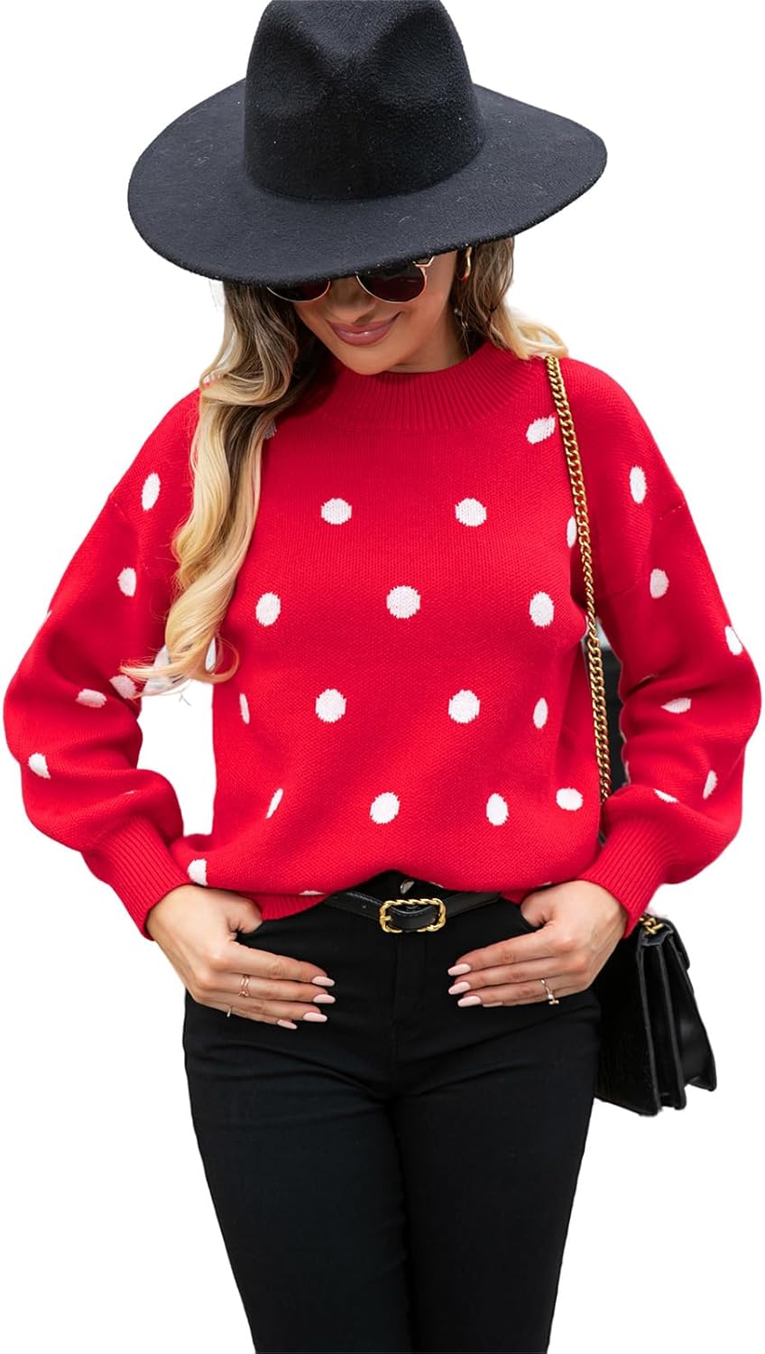 Warm Polka Dot Knit Sweater by HEYPORK