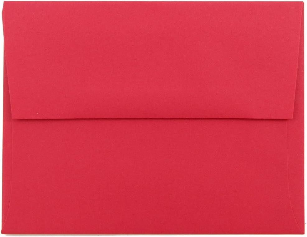 JAM PAPER A2 Colored Recycled Invitation Envelopes in Red