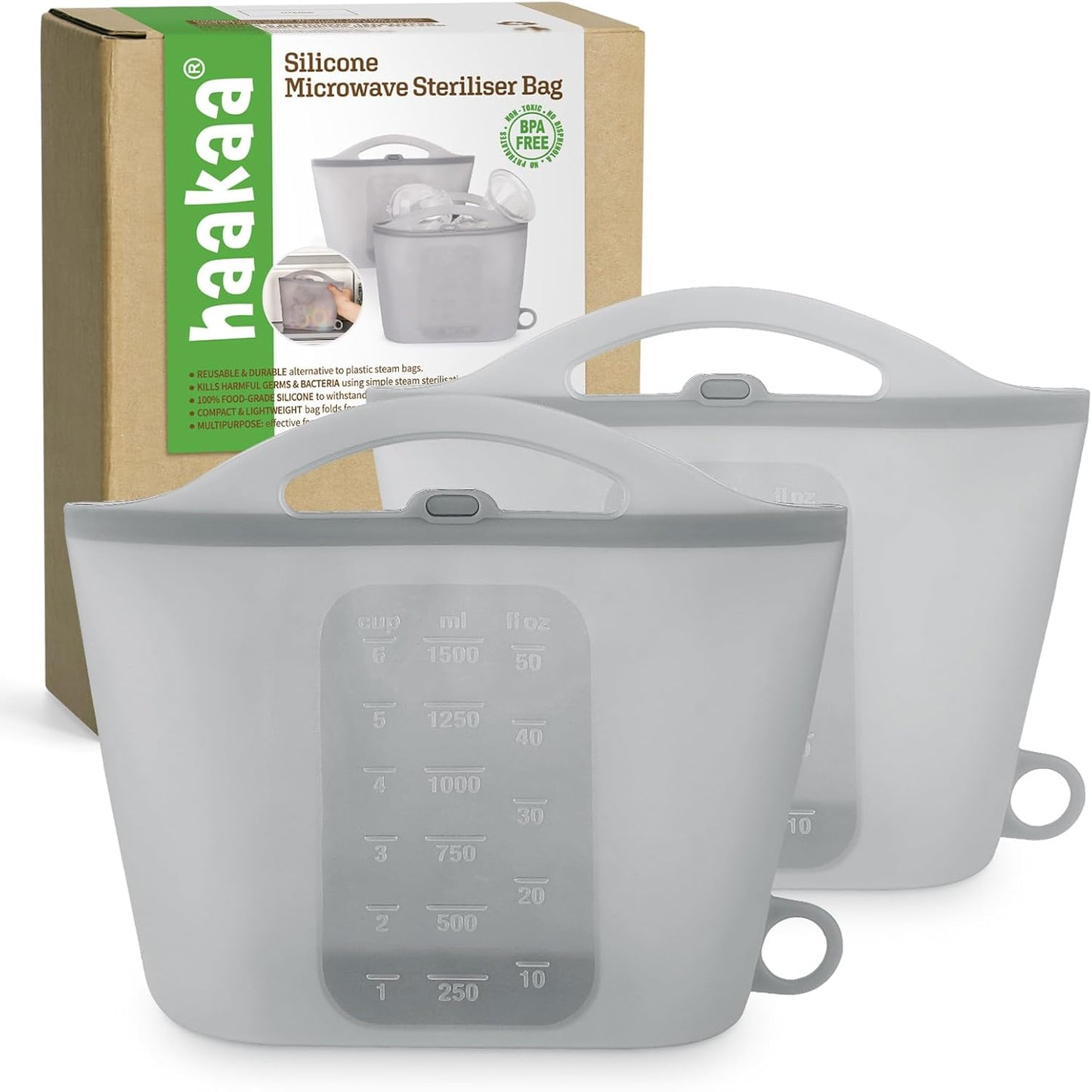 Haakaa Silicone Microwave Steam Sterilizer Bags for Travel