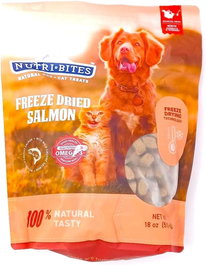 Nutri Bites Freeze Dried Salmon Dog Treats for Healthy Pets