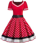 Women 1950s Retro Polka Dot Swing Dress - Vintage Cocktail A-Line
