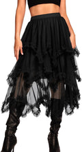 Long Tulle Skirt Asymmetrical Ruffle Skirt - Fairy Layered Midi