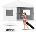 10x10 Pop Up Canopy Tent Outdoor Canopy - Quick One-Person Set Up