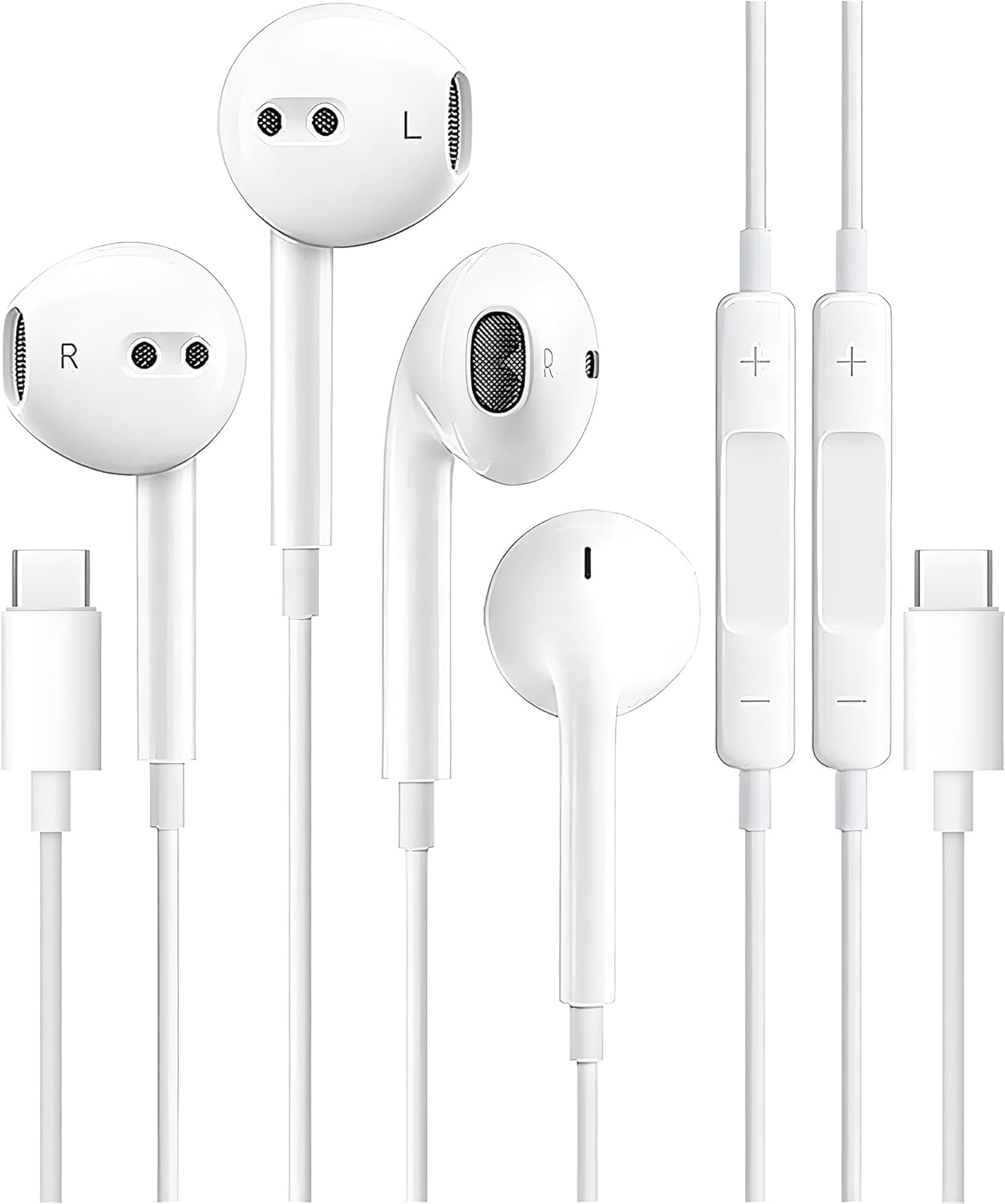 HiFi USB C Earphones with Mic & Volume Control - Enhanced Sound!