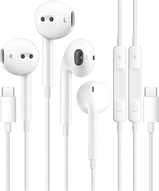 HiFi USB C Earphones with Mic & Volume Control - Enhanced Sound!